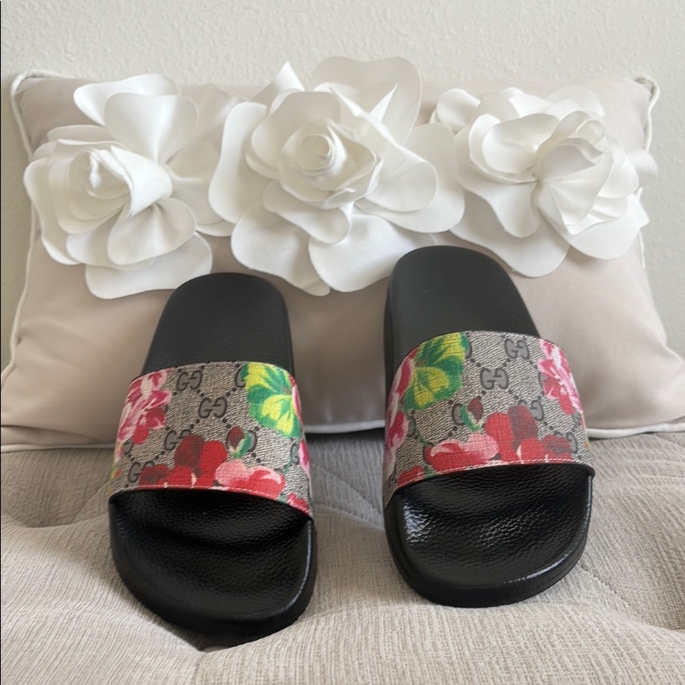 Gucci Floral Slide Sandals